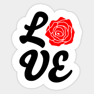 Love Nature With Red Rose Sticker